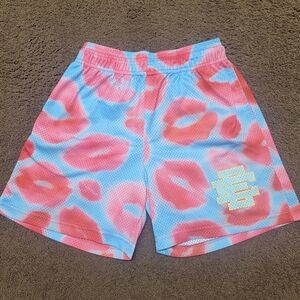AUTHENTIC Eric Emanuel EE Valentines Day Kiss Shorts BLUE Mens Small RARE!!!
